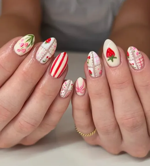 Berry Mix Nails